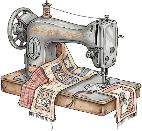 Vintage sewing machine artwork